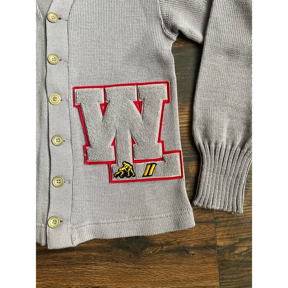 VTG McMillan Sans Knit Varsity Sweater Cardigan Worsted Wool Wrestling Grandpa - Picture 3 of 12